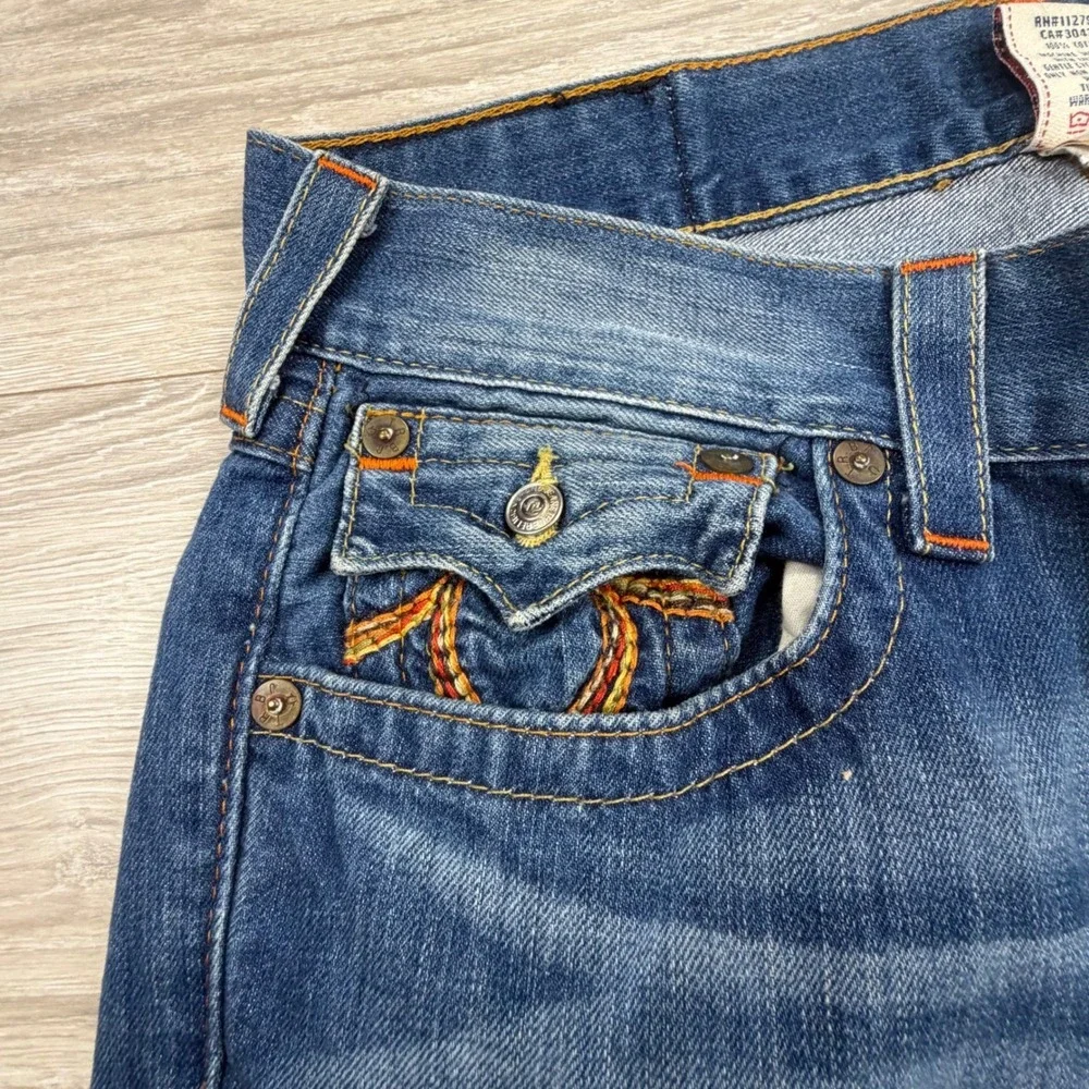 True Religion Straight Leg Jeans Mens 31 Blue Denim MR2859E84 Made in USA